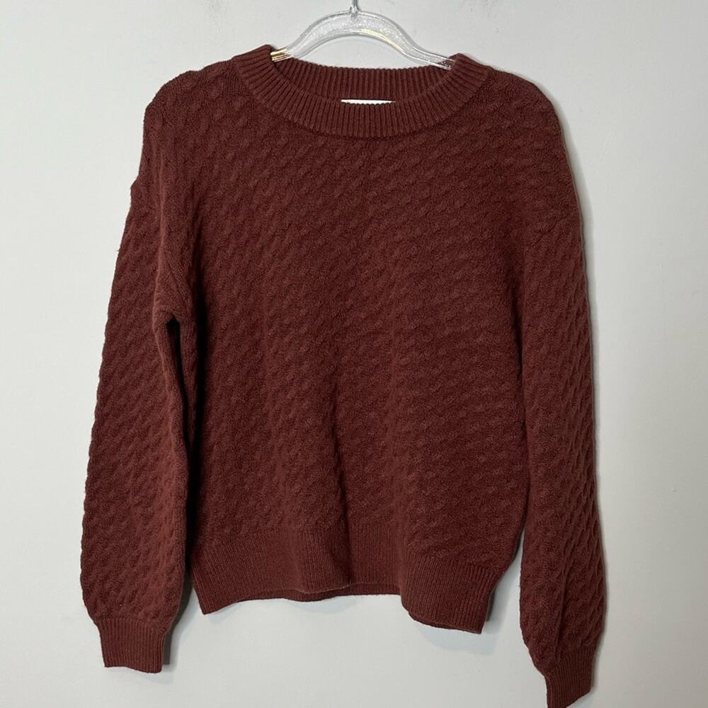 Treasure & Bond Knit Wool Blend Brown Sweater Small